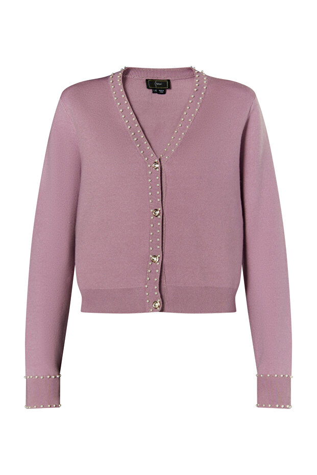 Strickjacke mit Perlen - 2