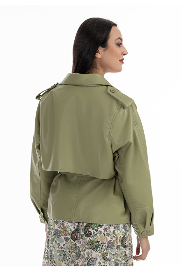 Jacke aus Lederimitat - 4