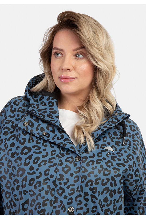 Plus Size Regenmantel mit Leoprint - 5