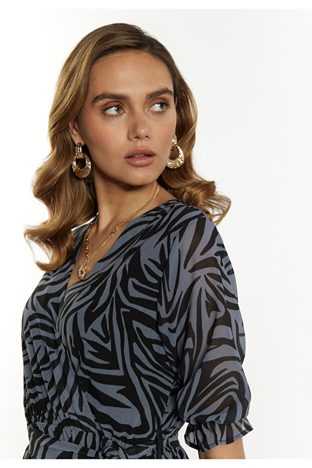 Maxikleid mit Zebra-Print - 4