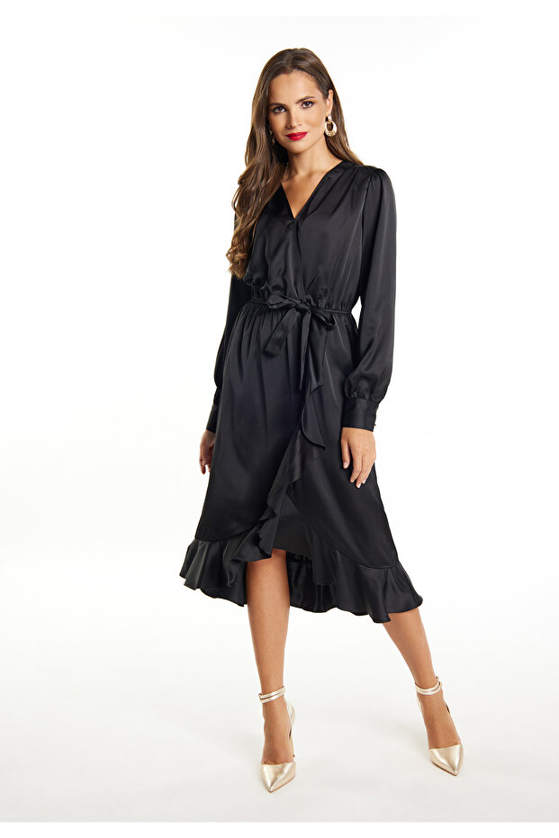 Midi Langarmkleid - 4