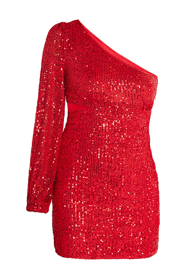 Rochie mini cu un singur umăr - 2