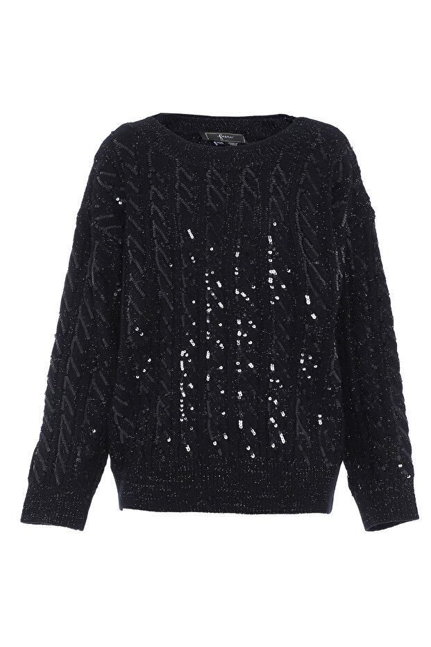 Strickpullover mit Pailletten - 1