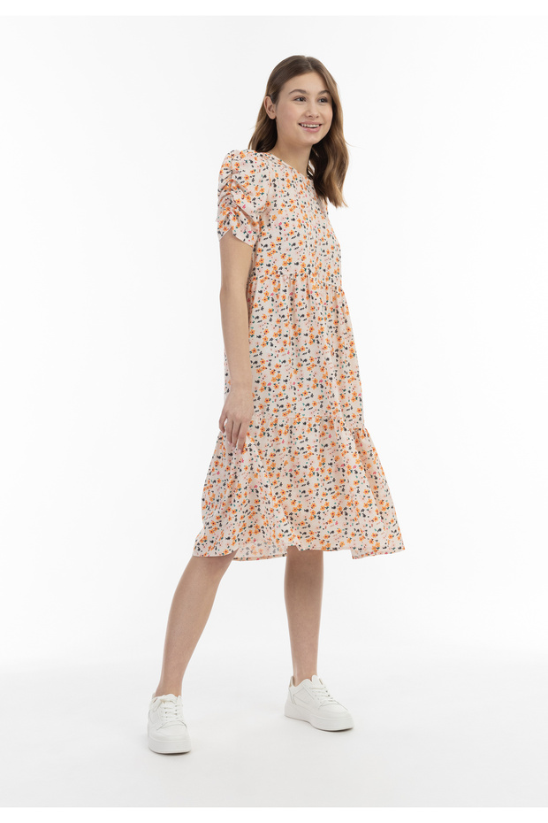 Midi Kurzarmkleid - 4