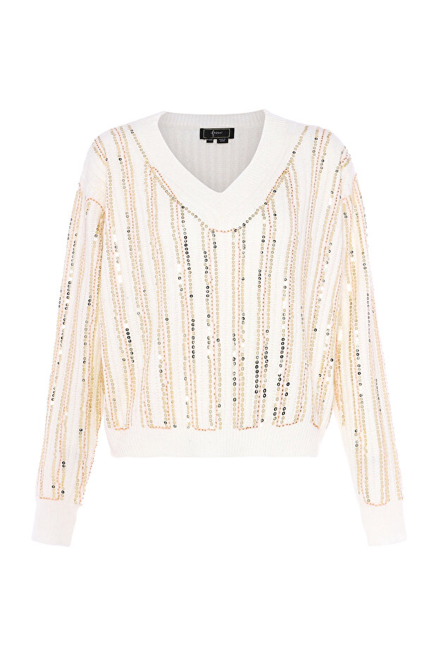 Strickpullover mit Pailletten - 1