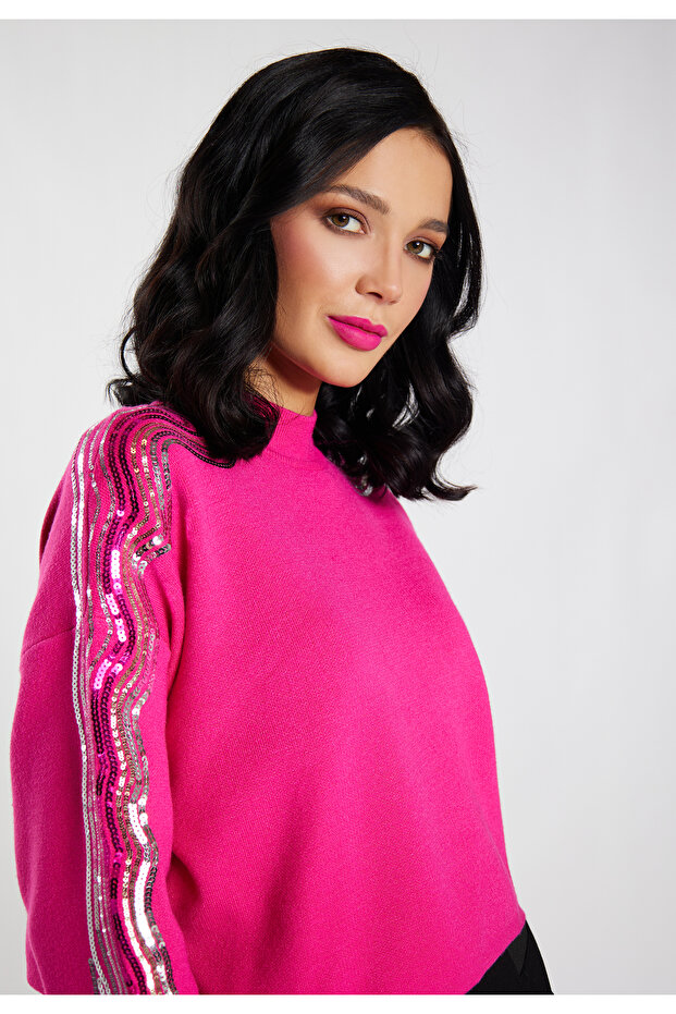 Strickpullover mit Pailletten - 5