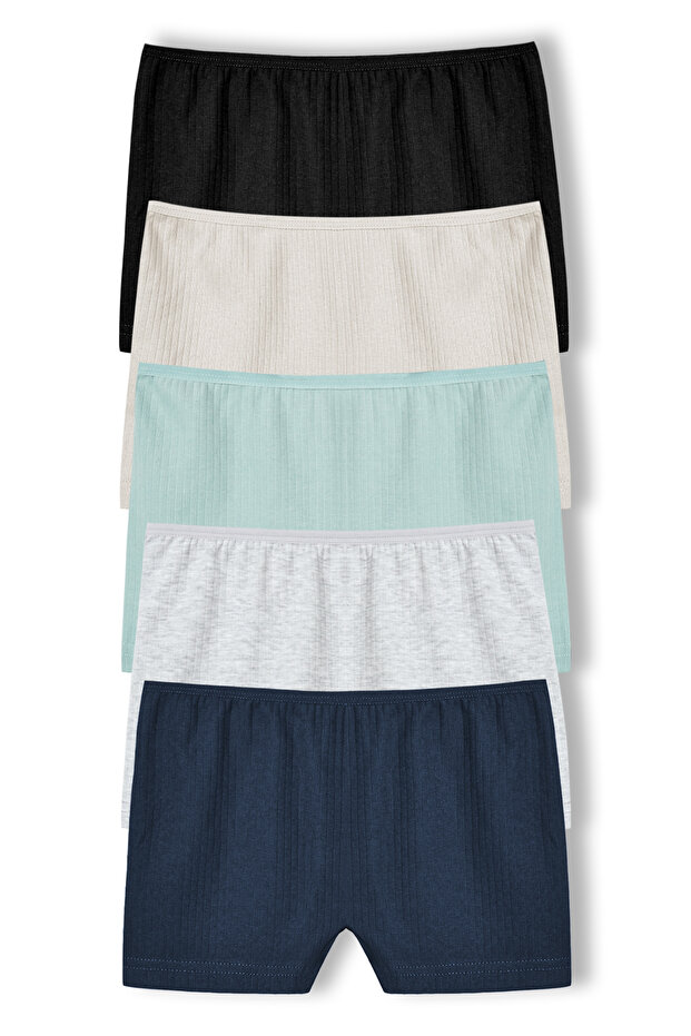 5-Piece Cotton Corded Boxer Women's Panties