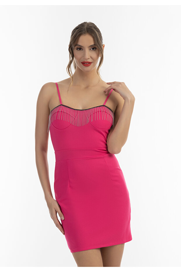 Minikleid mit Perlenketten - 3