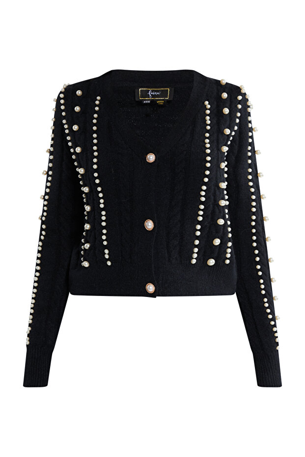 Strickjacke mit Perlen - 2