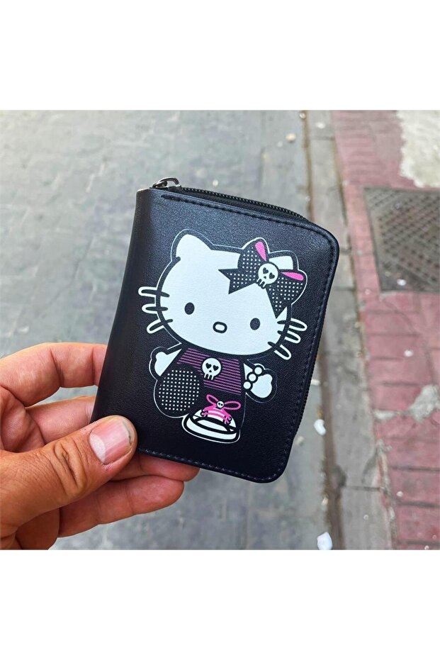 Gothic Hello Kitty Kısa Cüzdan - 1
