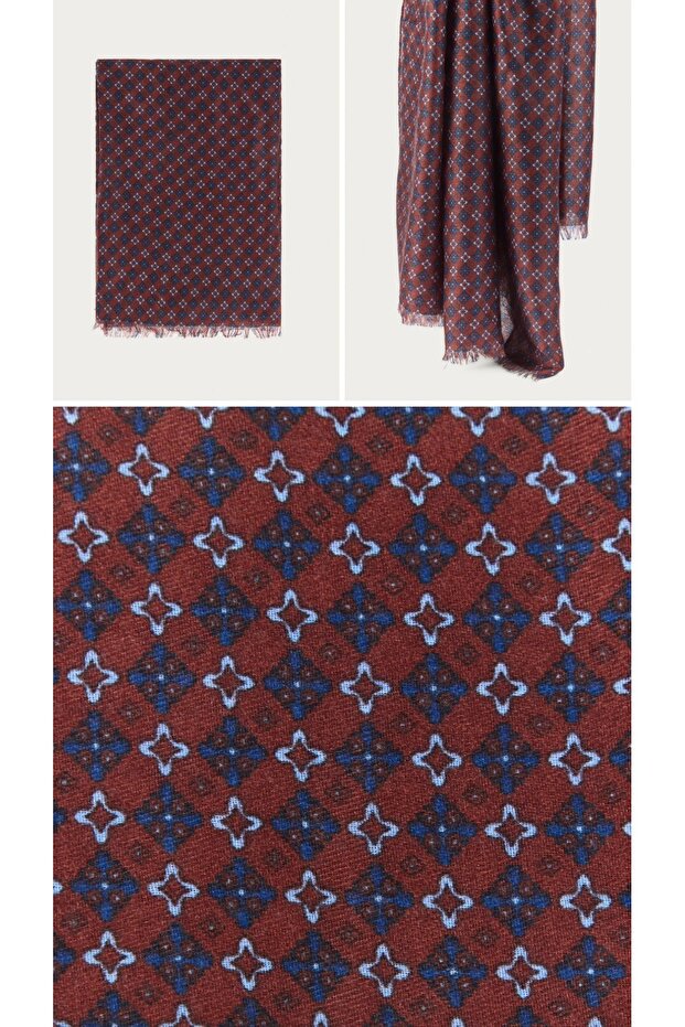 Yün İpek Baskılı Atkı - 4