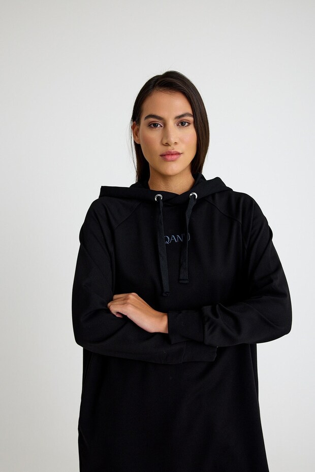 Nakışlı Sweatshirt Siyah - 7
