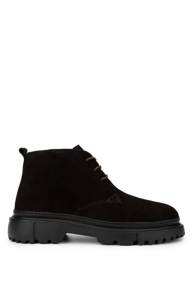 Men's Genuine Leather Brown Suede Casual Boots