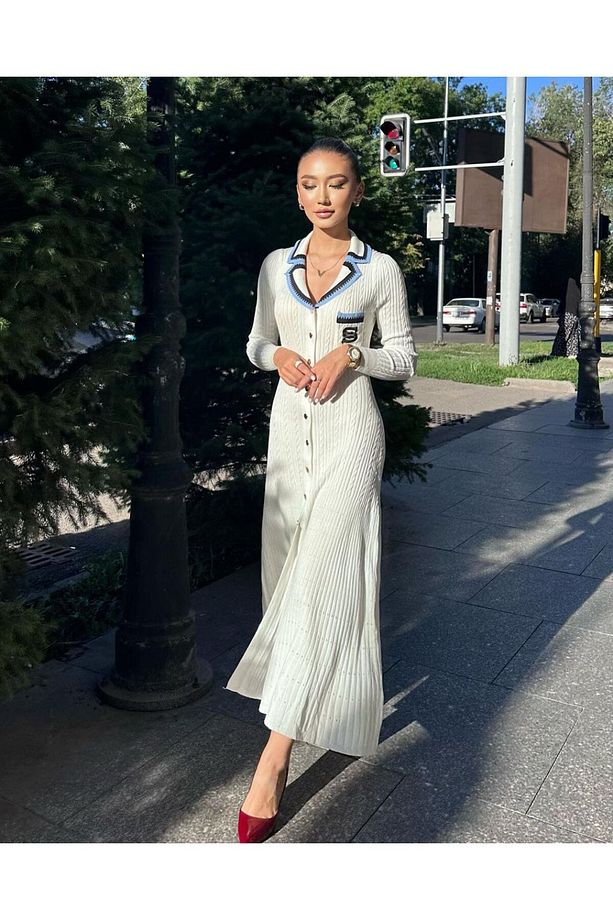 Yeni sezon triko elbise majbour leleyan model - 1