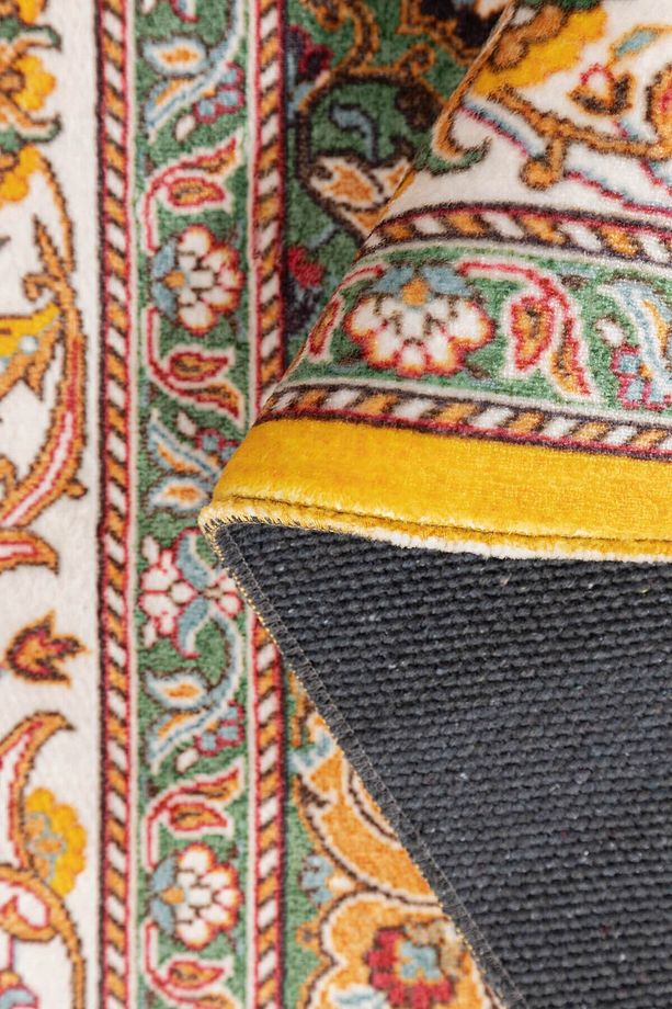 Fuga Yumuşak Dokulu Sarı Klasik Desenli Halı (KA 17) - 5