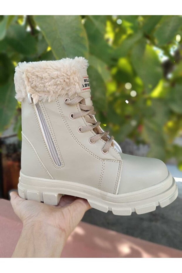 Çocuk Cilt Kaymaz Taban Hafif Bot Bağcık ve Fermuarlı - 3