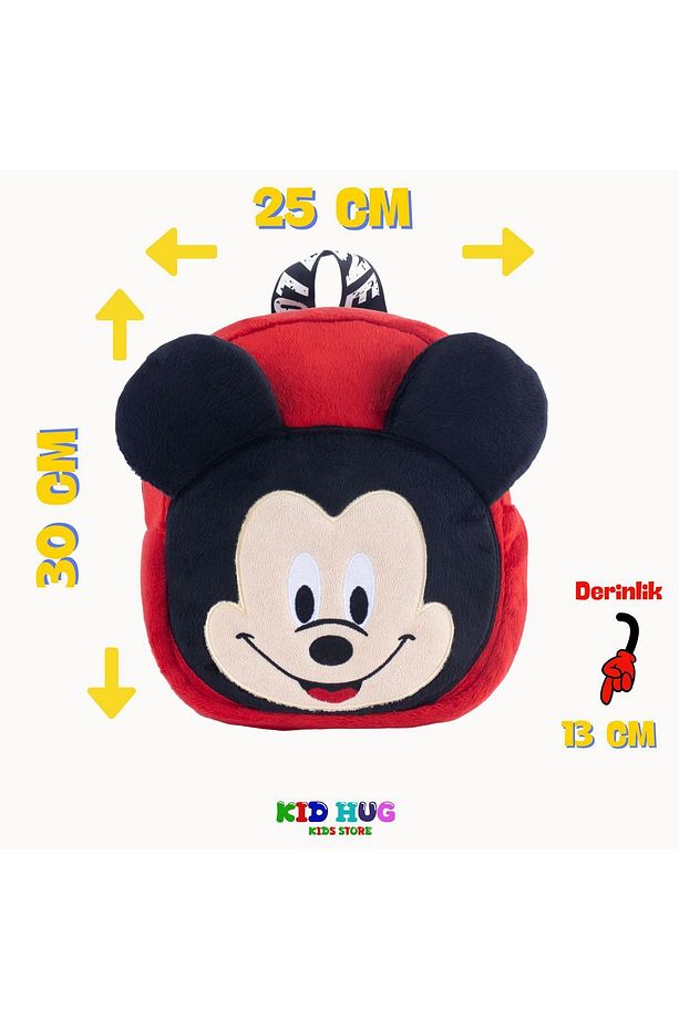 Mickey Mouse Erkek - Kız Çocuk Çantası Premium Nakışlı & At Tüyü Kumaş Çocuk Çantası 0-8 Yaş - 4