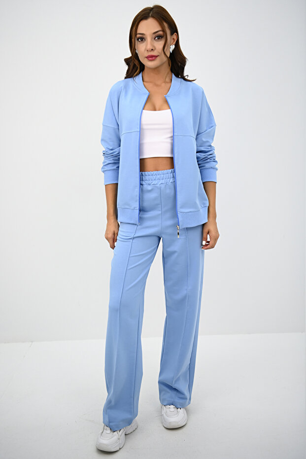 Női tréningruha szett széles lábú cipzárral - 4144-25 - 1