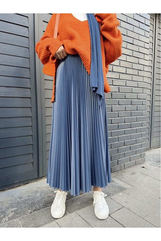 Faltenrock mit elastischer Taille - 1