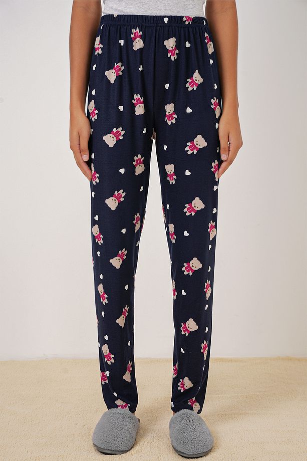 4323 Desenli Pijama Altı - L. Lacivert - 3