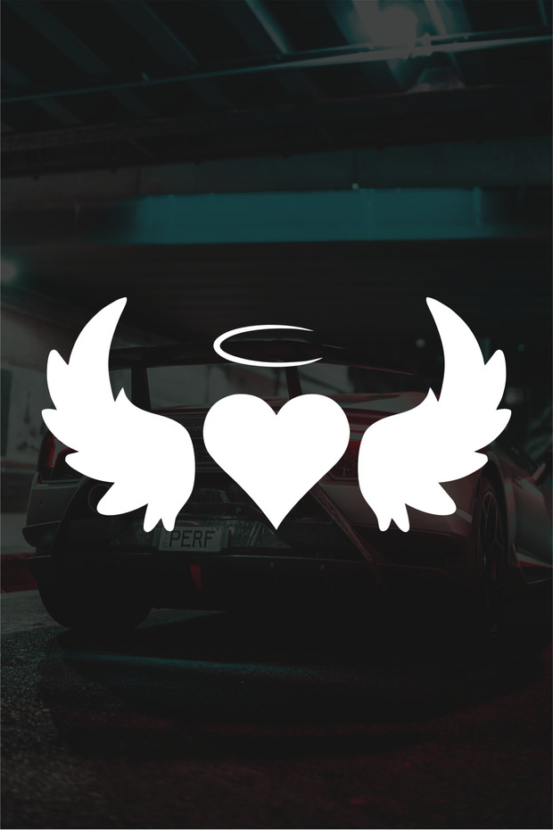 20 X 10 cm Wing Sticker Heart Wing Auto Sticker Car Glass Sticker
