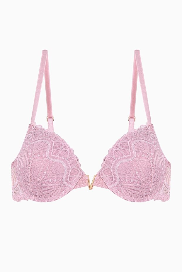 Anna Gold Detailed Lace Bra - Push up - 2568 - Powder