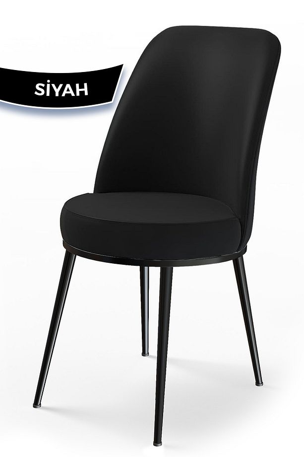 Zen Serisi 80x132 Mdf Açılabilir Siyah Mermer Desen Masa Takımı Ve 6 Siyah Sandalye - 4
