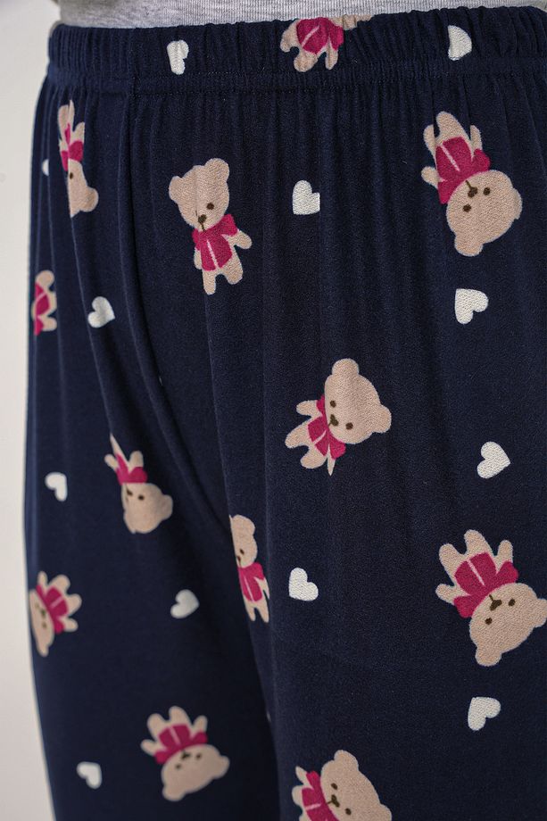 4323 Desenli Pijama Altı - L. Lacivert - 5