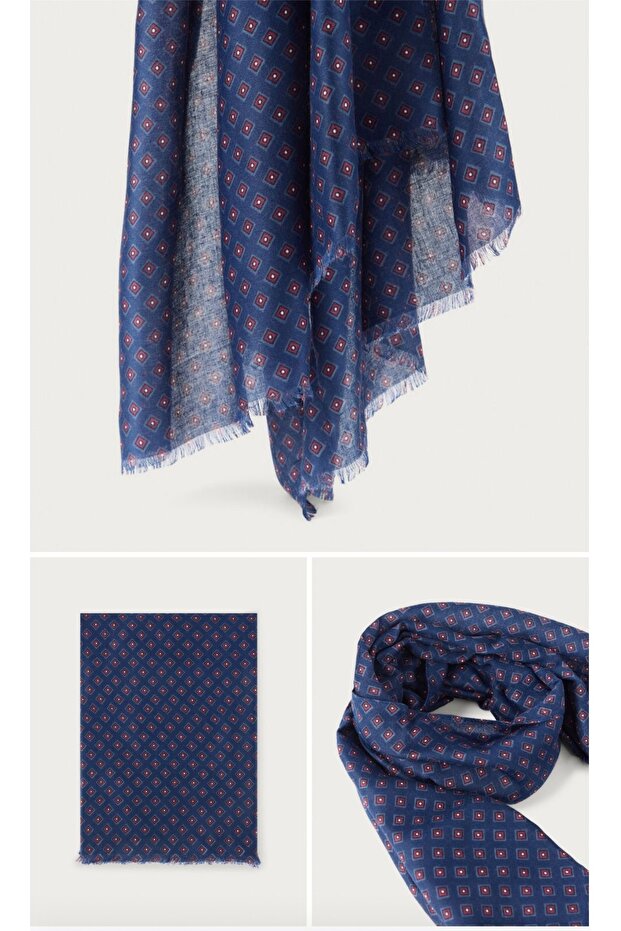 Yün İpek Baskılı Atkı - 4