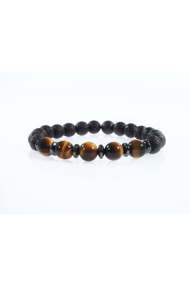 Women's Men's Bracelet Turtle Eye, Lava Natural Stone Bracelet