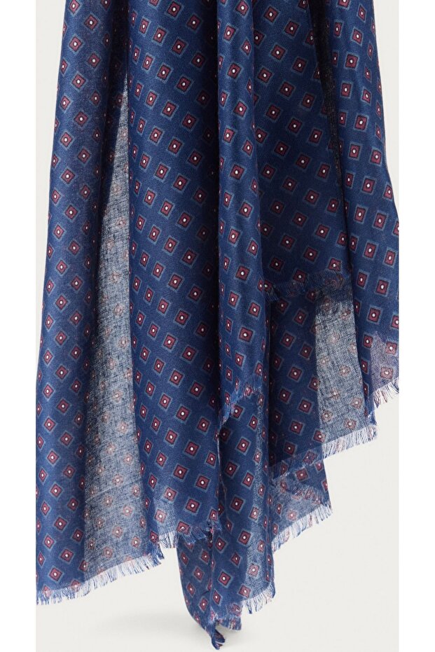 Yün İpek Baskılı Atkı - 2