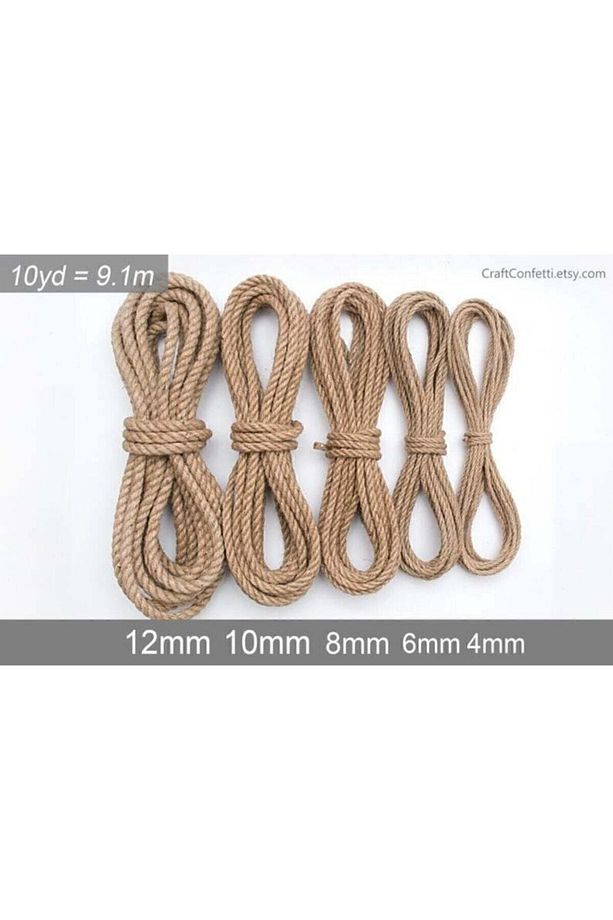 3 mm 100 Metre Jüt Halat Ip Dekoratif Hasır Ip Kendir - 4