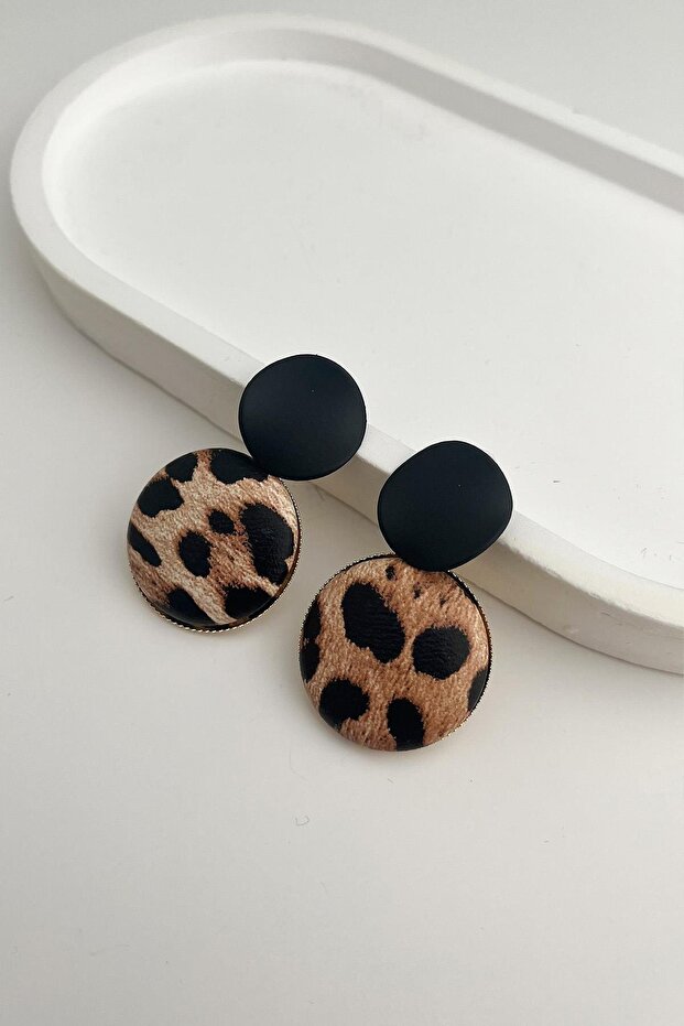 حلق دائري متدلي على شكل الفهد (4 سم) - 1