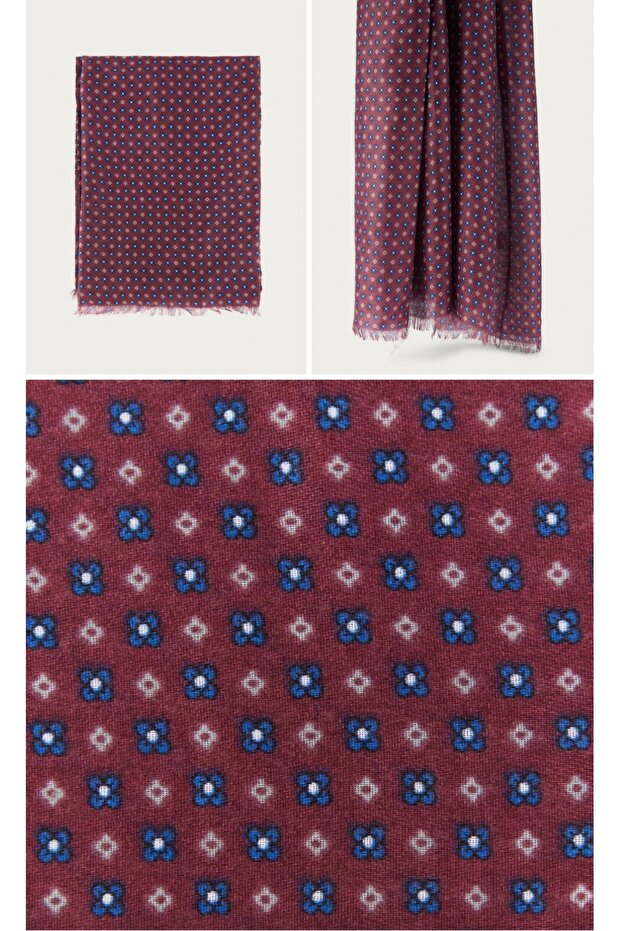 Yün İpek Baskılı Atkı - 3