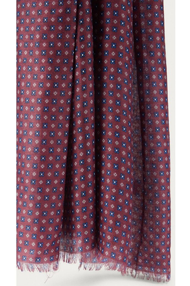 Yün İpek Baskılı Atkı - 1