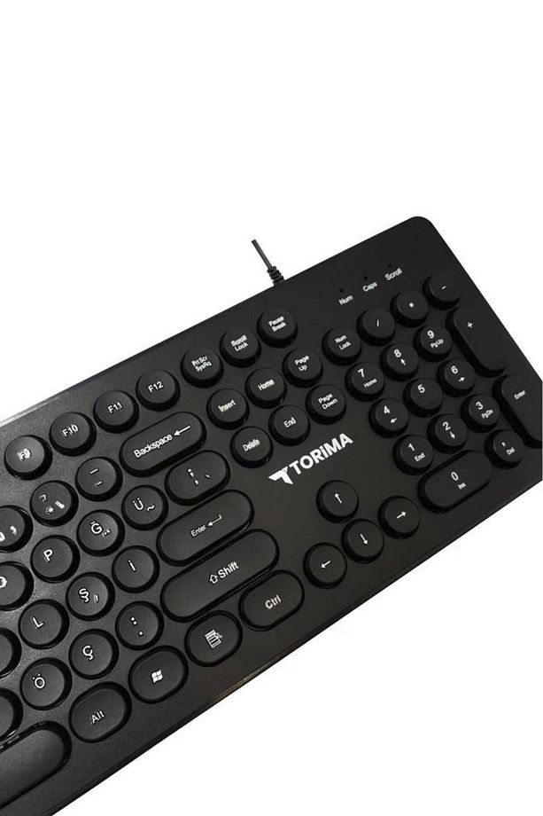 TK-09 Siyah Retro Daktilo Görünümlü Kablolu Q Klavye - 5