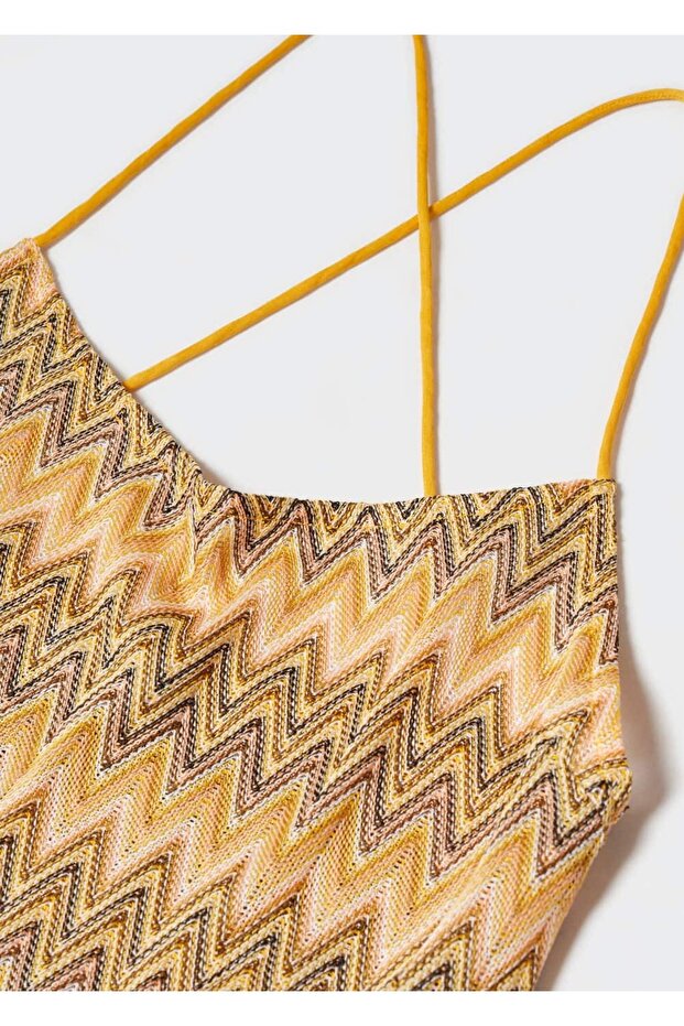 Geometrik dokulu elbise - 6