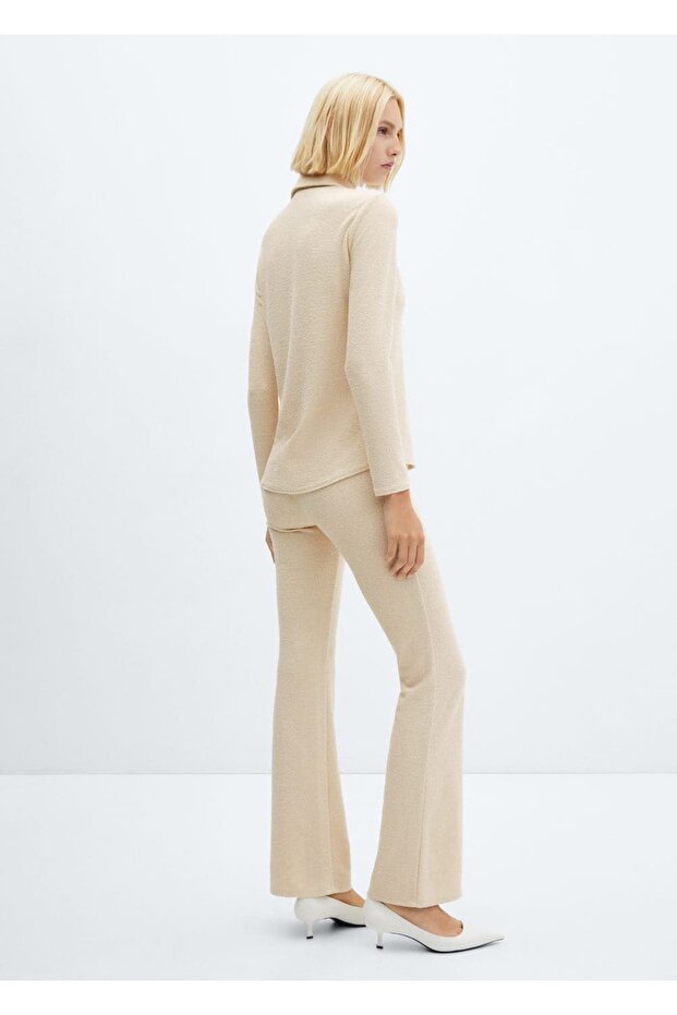 Flared triko pantolon - 4