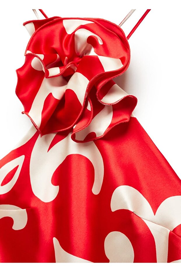 Satinbluse mit dekorativem Blumenmuster - 5