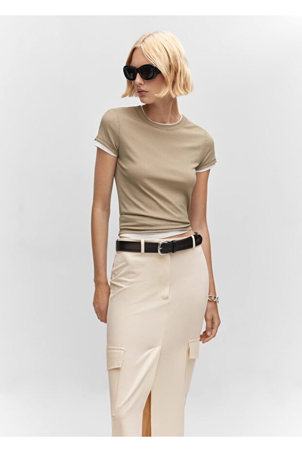 Yırtmaçlı Kargo Etek - 8