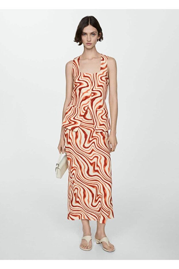 Kuşaklı desenli bluz - 2