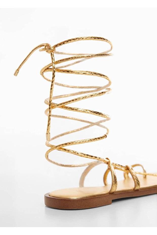 Deri bantlı sandalet - 5