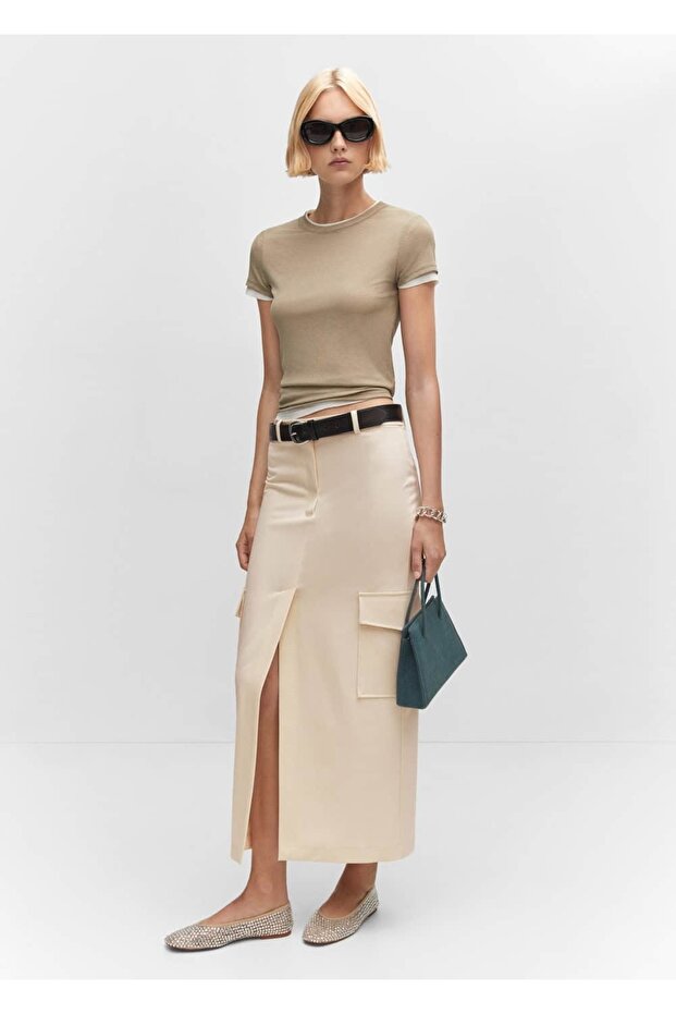 Yırtmaçlı Kargo Etek - 2