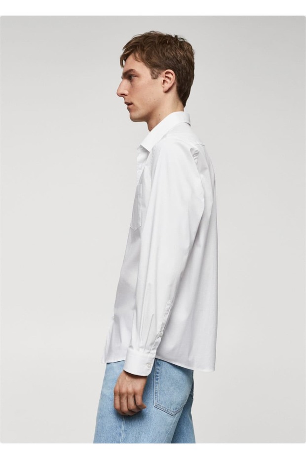 Klasik Kesim Poplin Gömlek - 8