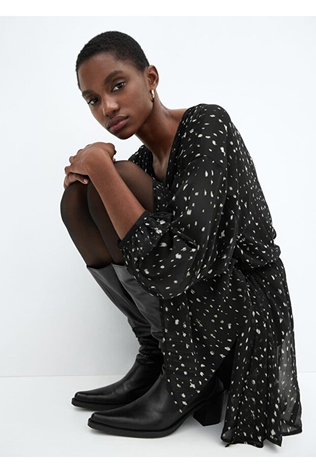 Desenli anvelop kesim elbise - 6