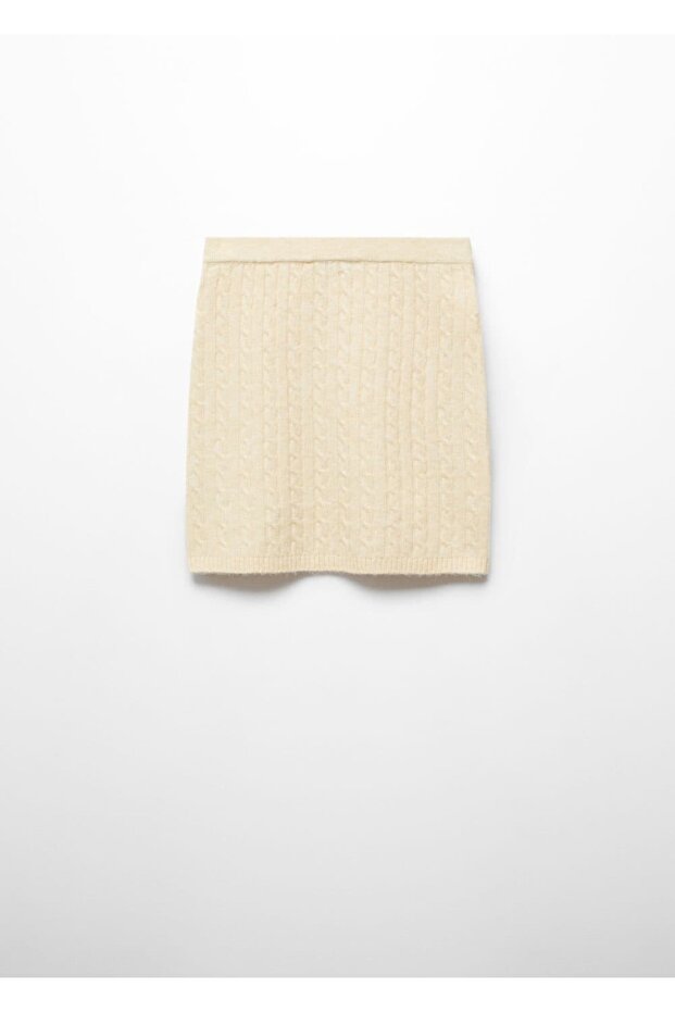 Kablo Örgülü Mini Etek - 3