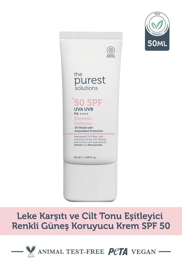 Vegan Anti-Blemish Colorful Facial Sunscreen Evening Skin Tone 50 ml