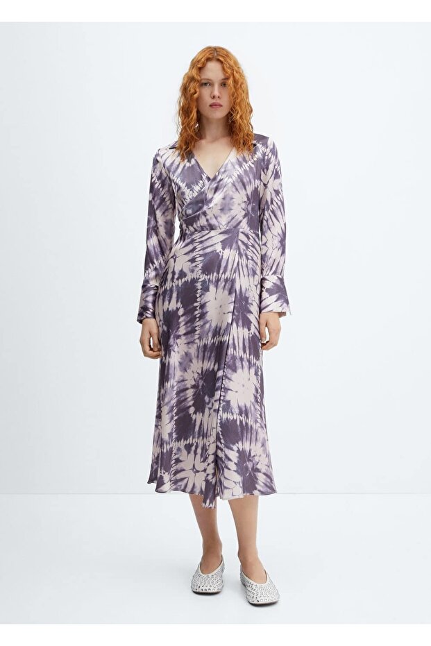 Saten Batik Elbise - 2