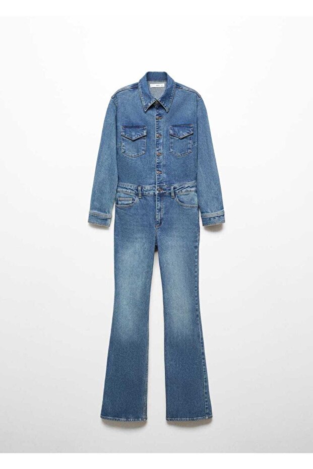 Uzun denim tulum - 3