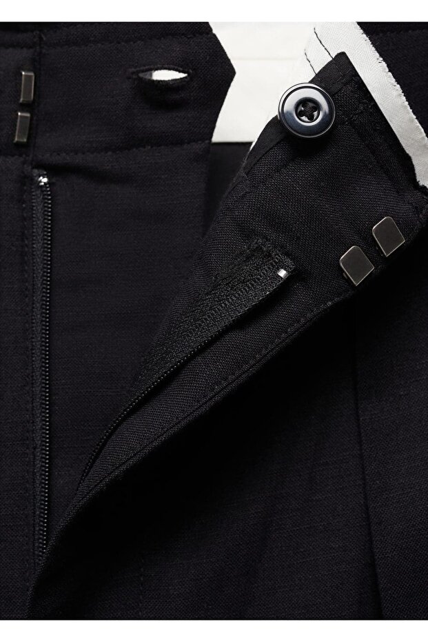 Kontrast Şeritli Pensli Pantolon - 6